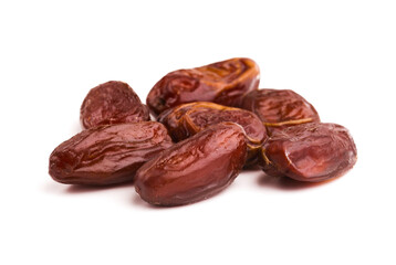 dried dates on white background