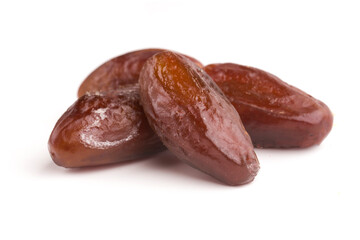 dried dates on white background
