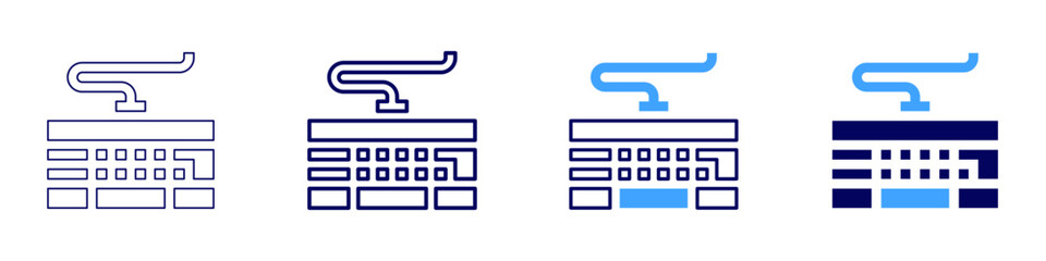 Keyboard layout design icon in 4 different styles. Thin Line, Line, Bold Line, Duotone. Duotone style. Editable stroke