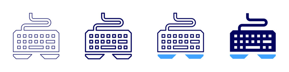 Obraz premium Keyboard shortcuts icon in 4 different styles. Thin Line, Line, Bold Line, Duotone. Duotone style. Editable stroke