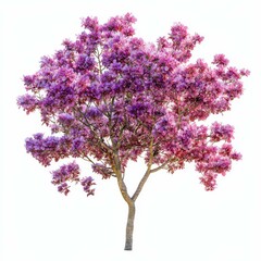 Fototapeta premium Lagerstroemia Speciosa Tree with Pink and Purple Flowers Blooming in Garden Setting