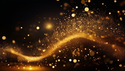 abstract gold shimmering particles on a dark background representing luxury and celebration