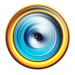 Colorful radial motion effect. Abstract rounded background. Color curves and sphere.