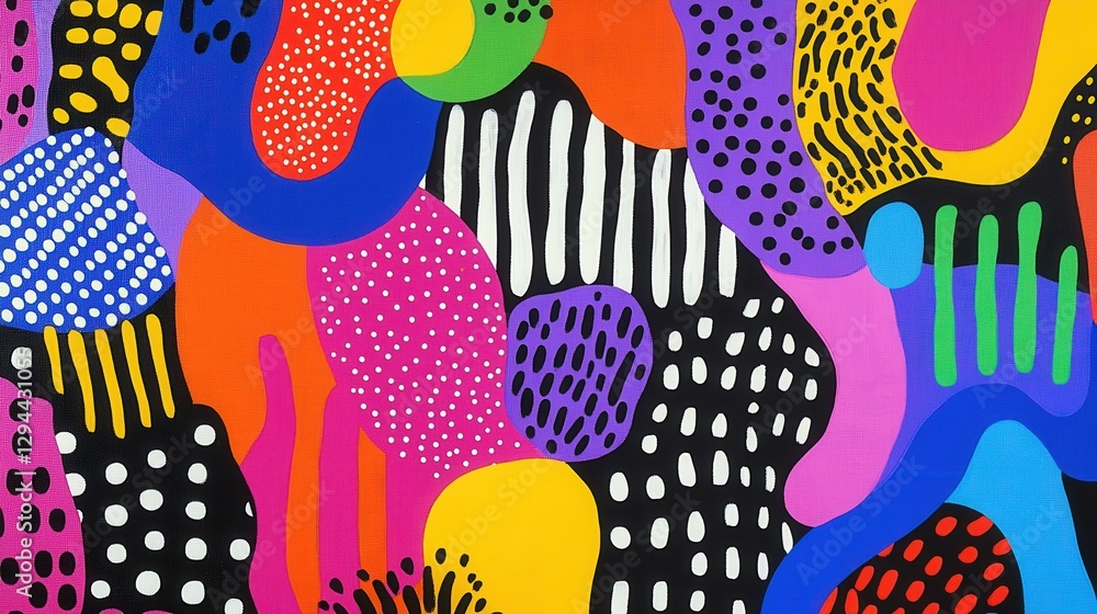 Aufkleber vibrant abstract art with bold colors and dynamic patterns
