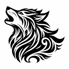 Symmetrical Tribal Wolf Art – Abstract and Bold Style