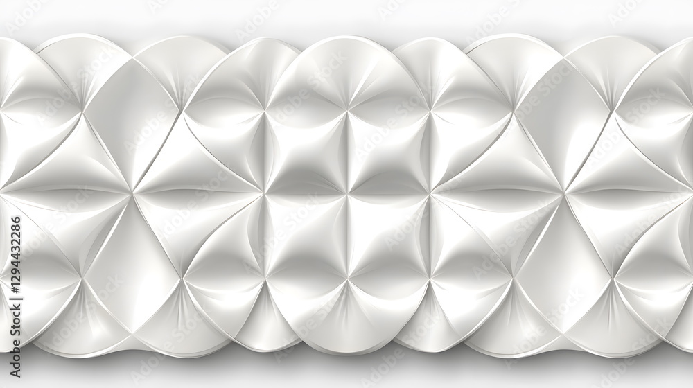 Aufkleber textured white wall panel design featuring geometric folded shapes in an elegant repeating pattern f