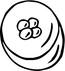 Fruit. Hand drawn vector isolated sketch. Loquat