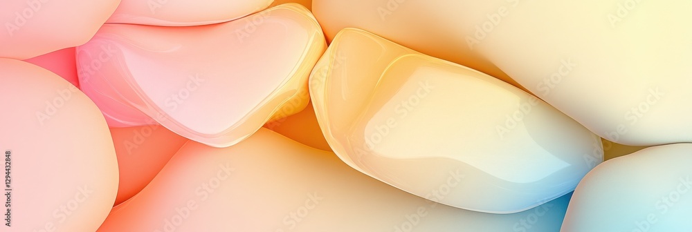 Poster soft pastel abstract background with smooth organic shapes in gradient