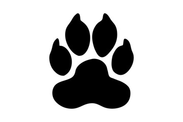 paw silhouette, dog paw silhouette, paw vector icon, paw Vector illustration, Isolated on White Background