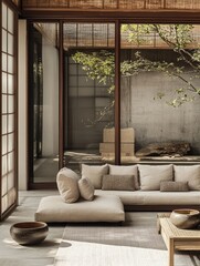 A modern interior displaying furniture with a minimalist appearance