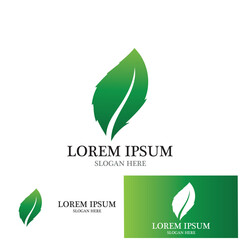 nature leaf simple logo and vector template