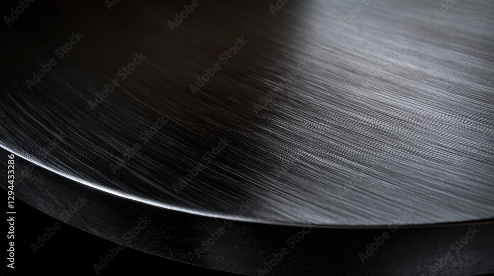 Aufkleber smooth metallic plate with subtle decorative texture in dark setting