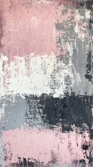 Textured abstracts pink and gray grunge patterns in oil paint