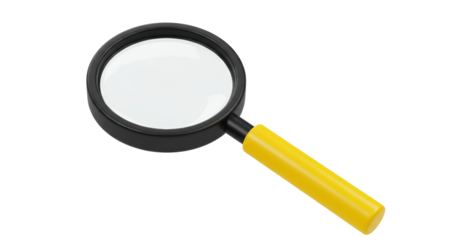 Isolated Magnifying Glass with Yellow Handle