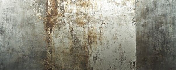 Obraz premium An ancient metal wall, heavily rusted and weathered, stands.