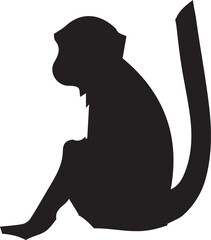 Monkey silhouette vector EPS