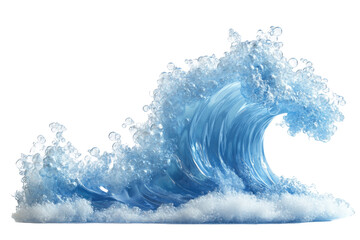 Dynamic ocean wave illustration transparent background png coastal environment vibrant water concept