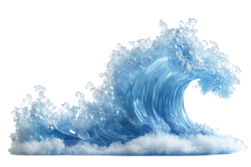 Dynamic ocean wave illustration transparent background png coastal environment vibrant water concept