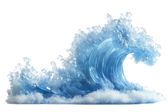 Dynamic ocean wave illustration transparent background png coastal environment vibrant water concept