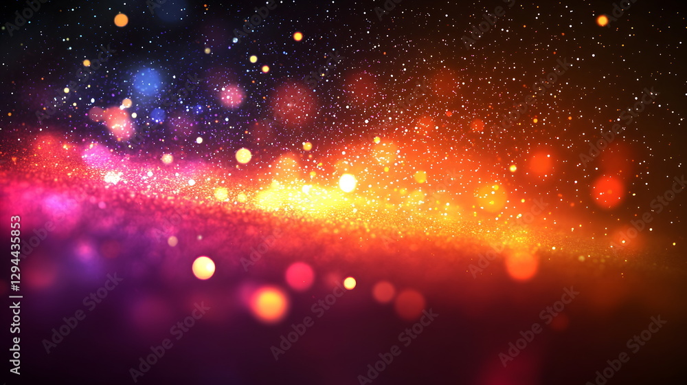 Aufkleber vibrant colorful bokeh lights sparkling in a mystical background creating a dreamy and festive atmos