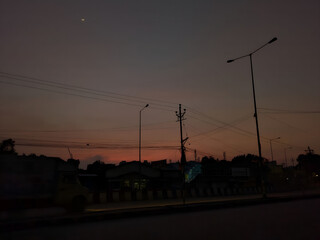 sunset over the city