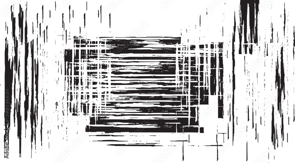 Poster monochrome texture composed of irregular graphic elements. distressed uneven grunge background. abst
