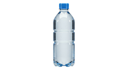 Isolated Clear Plastic Water Bottle with Blue Cap