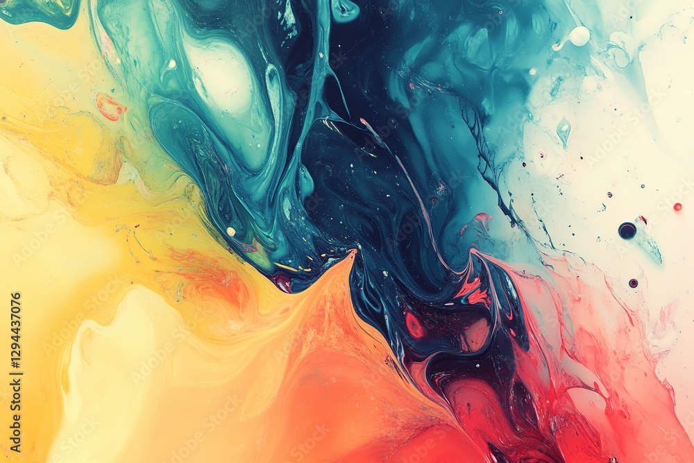 Poster abstract artwork: a vibrant mix of flowing colors creating a dynamic and fluid aesthetic