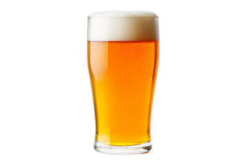 Refreshing beer glass on transparency background png format white environment beverage photography