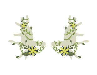 Floral Wreath With Horns