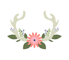 Floral Wreath With Horns