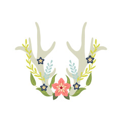 Floral Wreath With Horns