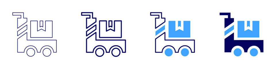 Trolley tray icon in 4 different styles. Thin Line, Line, Bold Line, Duotone. Duotone style. Editable stroke