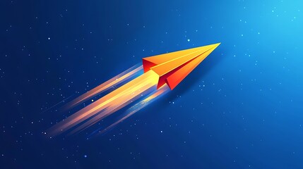 Naklejka premium Icon of a Paper Airplane on a Blue Background