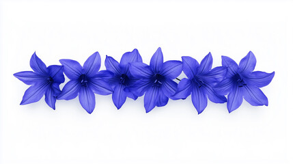 Unique Bellflower (Campanula) with Tubular Petals in Soft Periwinkle Blue, Displayed on Pure White Background, Generated AI