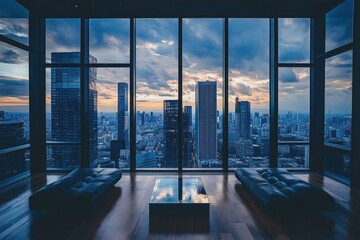 Fototapeta premium City View Living Room