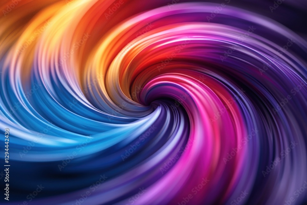 Poster colors blend in hypnotic spirals, creating a realistic flow of light that mesmerizes the viewer with