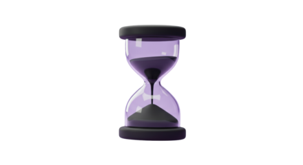 Isolated Hourglass with Purple Sand