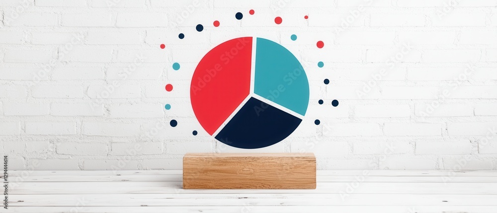 Poster white background infographics concept. simple colorful infographic pie chart with abstract geometric