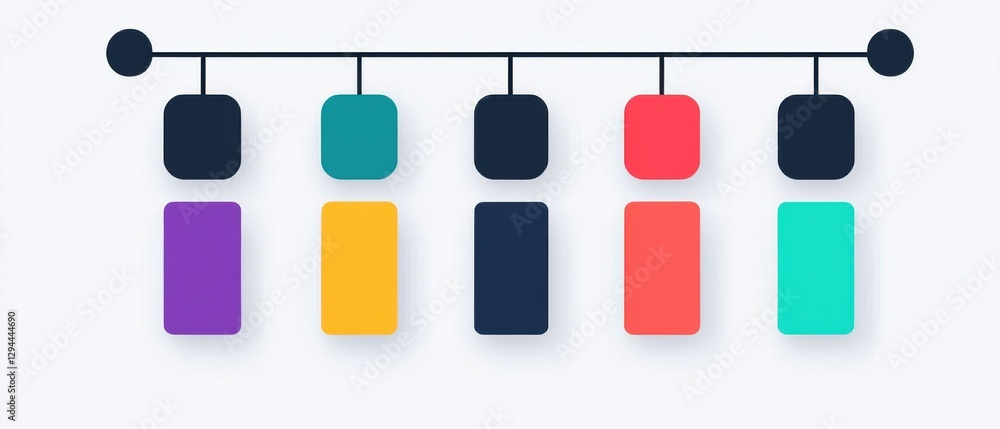 Poster white background infographics concept. sleek workflow infographic showcasing step by step process an