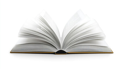 Obraz premium Open book with white pages on white background