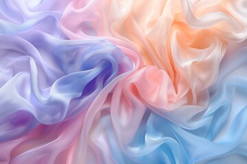 Obraz premium Pastel satin fabric features a soft blend of colors, creating a light and calming visual effect