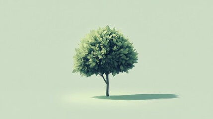 Logo of a Tree with Stylized Leaves in a Minimalist Design