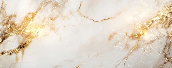 Elegant marble featuring striking gold highlights on a white background.