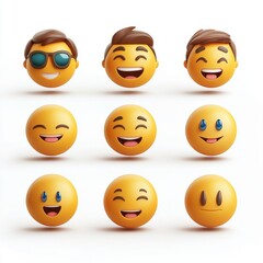 Obraz premium 3D Man Emoji Icon Isolated and White Background