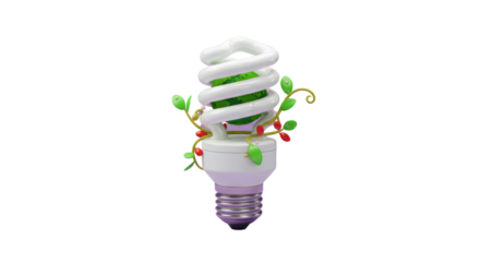 Isolated Energy Saving Light Bulb with Plant