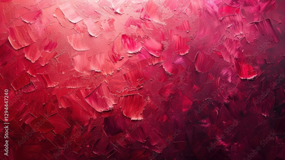 Poster thick layers of red and pink create a passionate and dynamic abstract composition with stunning text