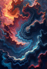 Abstract fractal design with swirling patterns 