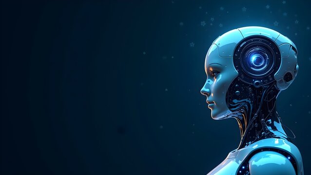 Futuristic AI-Themed Ad Banner with Designated Text Space