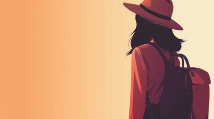 Minimalist solo travel, woman in an elegant posture exploring new destinations